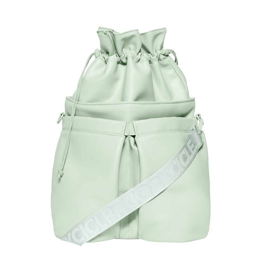 Beverage Bucket Bag - Daily Travel Pack Use - Sage Mist - Vegan Leather
